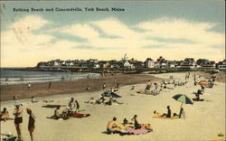 Bathing Beach and Concordville York Beach, ME Postcard Postcard