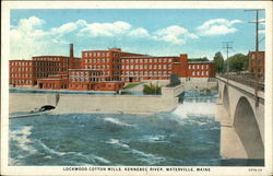 Lockwood Cotton Mills, Kennebec River Waterville, ME Postcard Postcard