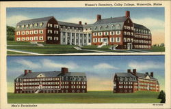 Women's and Men's Dormitiories at Colby College Postcard