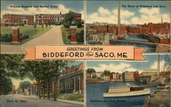 Greetings from Biddeford and Saco Postcard