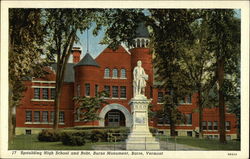 Spaulding High School and Robt. Burns Monument Postcard