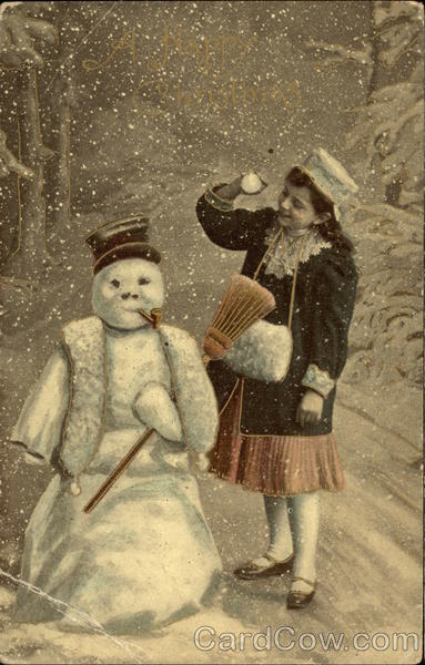 Girl with Snowman Snowmen