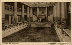 Cunard R.M.S. Berengaria, Pompeiian Swimming Bath Postcard