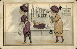 Prime Legs of Beef - Spring Chickens Comic, Funny Postcard Postcard