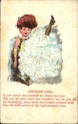 Chorus Girl Caricatures Postcard Postcard