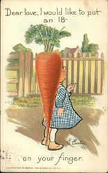 Dear Love, I Would Like to Put an 18-Carrot on Your Finger Fantasy Postcard Postcard