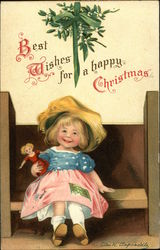 Best Wishes for a Happy Christmas Ellen Clapsaddle Postcard Postcard