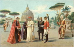 Men Meeting With Pope Postcard