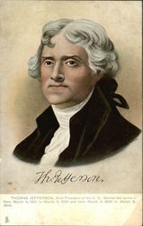 Thomas Jefferson, Third President of the US Presidents Postcard Postcard