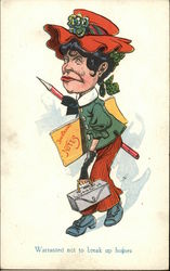 Warranted Not to Break up Homes Caricatures Postcard Postcard