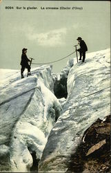 Sur le Glacier. La Crevasse (Glacier d'Orny) Postcard Postcard