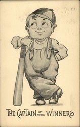 The Captain of the Winners - Boy with Bat Baseball Postcard Postcard