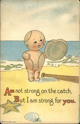 Baseball Baby on Beach Postcard Postcard