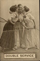 Double Service Tennis Postcard Postcard