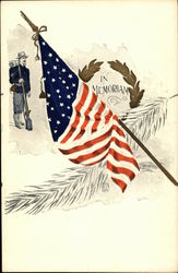 In Memoriam Memorial Day Postcard Postcard