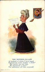 The Mother-in-Law Caricatures Postcard Postcard