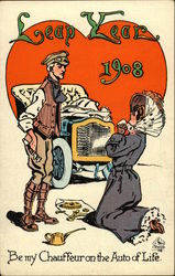 Leap Year 1908, Be my Chauffeur on the Auto of Life Postcard Postcard