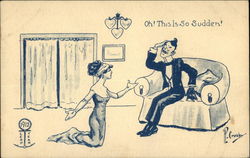 1912 Leap Year, Oh! This is so Sudden! Postcard Postcard