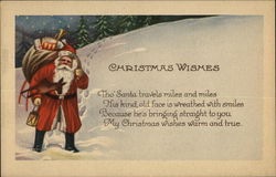 Christmas Wishes Santa Claus Postcard Postcard