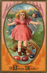 A Joyous Easter With Children Postcard Postcard