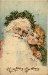 Christmas Greetings Santa Claus Postcard Postcard