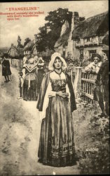 Evangeline, Homeward Serenely She Walked with God's Benediction Upon Her Women Postcard Postcard