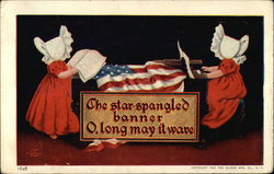 The Star-Spangled Banner O, Long May it Wave Sunbonnet Babies Postcard Postcard