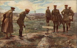 The King at the Front At the Grave of a Fallen Hero Postcard