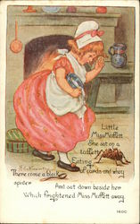 Little Miss Muffett Nursery Rhymes Postcard Postcard