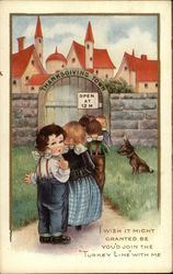 I Wish it Might Granted be You'd Join the "Turkey Line" With Me Children Postcard Postcard