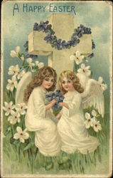 A Happy Easter With Angels Postcard Postcard