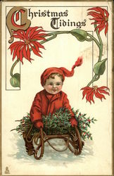 Christmas Tidings Children Postcard Postcard