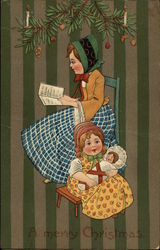 A Merry Christmas Children Postcard Postcard