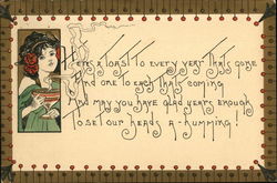 Here's a Toast to Every Year That's Come And one to Each That's Coming Phrases & Sayings Postcard Postcard