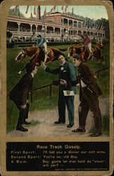 Race Track Gossip Horse Racing Postcard Postcard