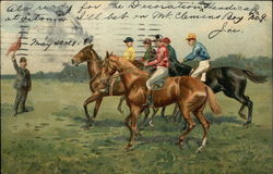 Start of Horse Race Horse Racing Postcard Postcard