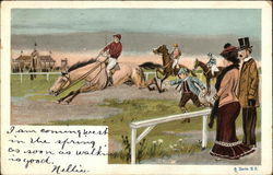 Horse Race Horses Postcard Postcard