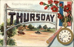 Hope to See you Thursday Days of the Week Postcard Postcard