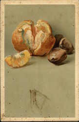 Still Life of Orange and Chestnuts Postcard Postcard