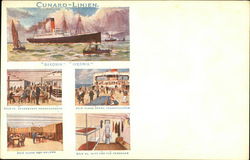 Cunard-Linien "Saxonia" and "Ivernia" Cruise Ships Postcard Postcard