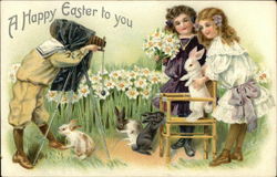 A Happy Easter to You With Children Postcard Postcard