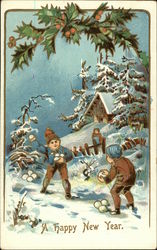 A Happy New Year Children Postcard Postcard