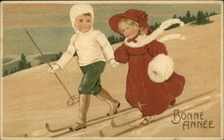 Bonne Annee Children Postcard Postcard