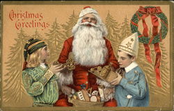 Christmas Greetings Children Postcard Postcard