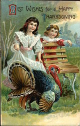 Best Wishes for a Happy Thanksgiving Children Postcard Postcard