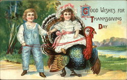 Good Wishes for Thanksgiving Day Turkeys Postcard Postcard