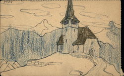 Church in Mountains Postcard