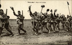 The Worcesters Going into Action World War I Postcard Postcard