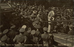 "Back to Blighty" Boarding the Leave Boat World War I Postcard Postcard