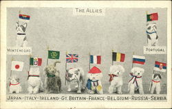 The Allies, Montenegro, Portugal, Japan, Italy, Ireland, Great Britain, France, Belgium, Russia Postcard